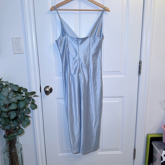 twik Pale Blue Wrap-Front Midi Dress - Picture 6 of 9